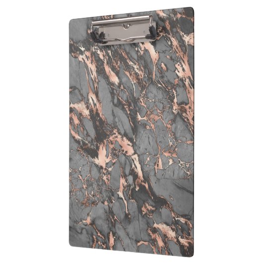 Grijze gouden roos, gemarmerd modern design klembord (Links)