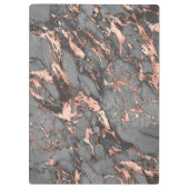 Grijze gouden roos, gemarmerd modern design klembord (Achterkant)