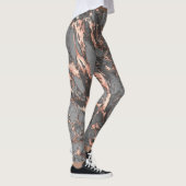 Grijze gouden roos, gemarmerd modern design leggings (Rechts)