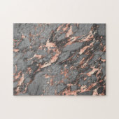 Grijze gouden roos, gemarmerd modern design legpuzzel (Horizontaal)