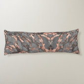 Grijze gouden roos, gemarmerd modern design lichaamskussen (Achterkant)