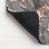 Grijze gouden roos, gemarmerd modern design muismat (Hoek)