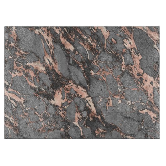 Grijze gouden roos, gemarmerd modern design snijplank (Voorkant)