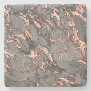 Grijze gouden roos, gemarmerd modern design stenen onderzetter