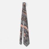 Grijze gouden roos, gemarmerd modern design stropdas (Achterkant)