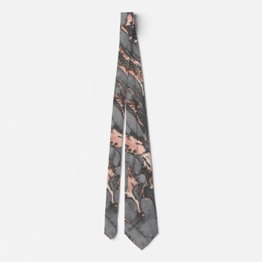 Grijze gouden roos, gemarmerd modern design stropdas (Achterkant)
