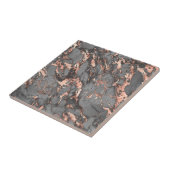 Grijze gouden roos, gemarmerd modern design tegeltje (Zijkant)