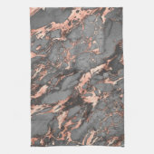 Grijze gouden roos, gemarmerd modern design theedoek (Verticaal)