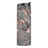 Grijze gouden roos, gemarmerd modern design thermosbeker (Gedraaid links)