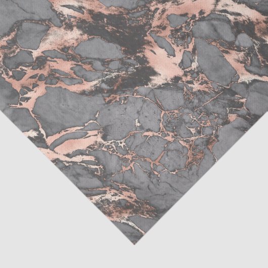 Grijze gouden roos, gemarmerd modern design tissuepapier (Detail)