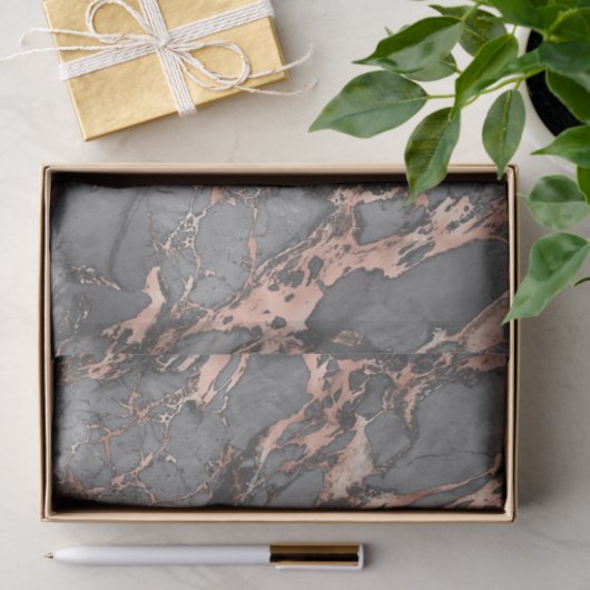Grijze gouden roos, gemarmerd modern design tissuepapier (Geschenk)