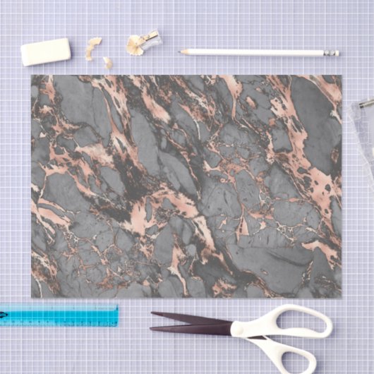 Grijze gouden roos, gemarmerd modern design tissuepapier (Craft)