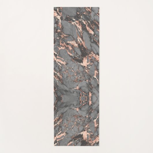 Grijze gouden roos, gemarmerd modern design yogamat (Voorkant)