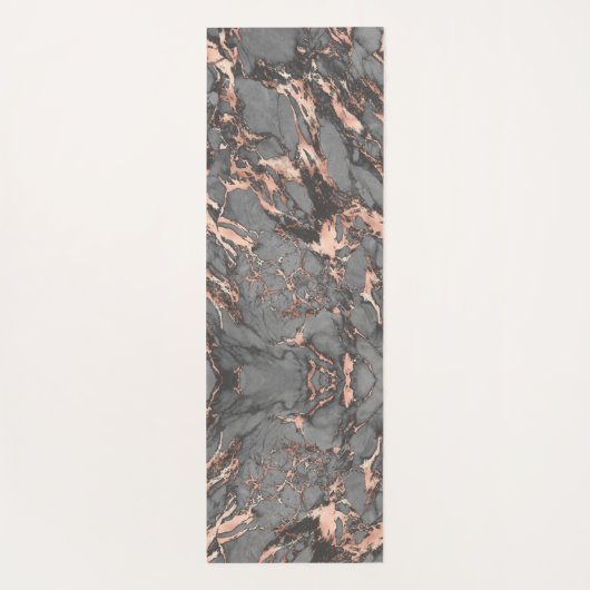 Grijze gouden roos, gemarmerd modern design yogamat (Achterkant)