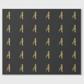 Grijze goudkleurige monogram-professionele kalligr cadeaupapier (Vlak)