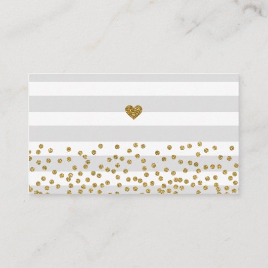 Grijze goudlegant Baby shower Luiertaper Ticket Informatiekaartje (Achterkant)