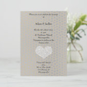 Grijze goudluipaard Druk Diamond Heart Weddenschap Kaart (Staand voorkant)