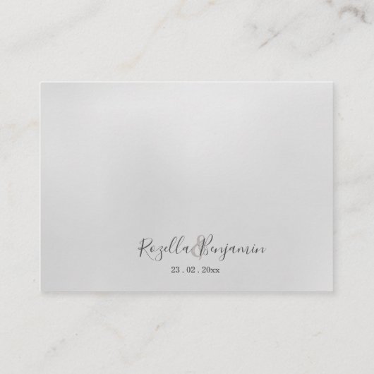 Grijze goudmarmer Agate & Elegant modern script Informatiekaartje (Achterkant)