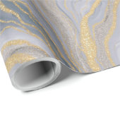 Grijze goudvocht Vloeibaar schilderen Cadeaupapier (Rol Hoek)