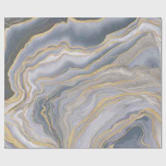 Grijze goudvocht Vloeibaar schilderen Cadeaupapier (Vlak)