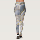 Grijze goudvocht Vloeibaar schilderen Leggings (Achterkant)