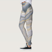 Grijze goudvocht Vloeibaar schilderen Leggings (Links)