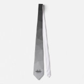 Grijze gradiënt geometrie mesh patroon Monogram Stropdas (Voorkant)