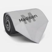 Grijze gradiënt geometrie mesh patroon Monogram Stropdas (Opgerold)