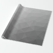 Grijze Gradiënt Geometrisch Gaas Patroon Cadeaupapier (Uitgerold)