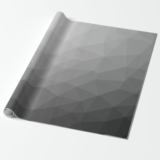 Grijze Gradiënt Geometrisch Gaas Patroon Cadeaupapier (Uitgerold)