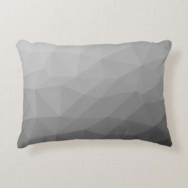 Grijze Gradiënt Geometrisch Gaas Patroon Decoratief Kussen (Voorkant)