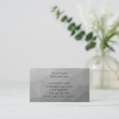 Grijze Gradiënt Geometrisch Gaas Patroon Elegant Visitekaartje (Staand voorkant)