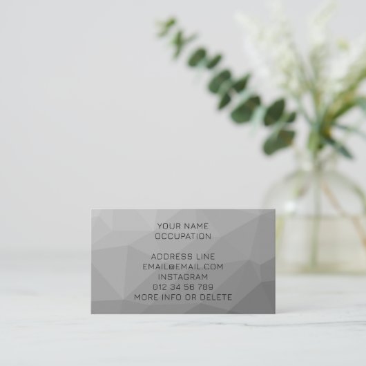 Grijze Gradiënt Geometrisch Gaas Patroon Elegant Visitekaartje (Staand voorkant)