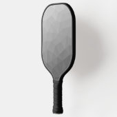 Grijze Gradiënt Geometrisch Gaas Patroon Pickleball Paddle (Links)