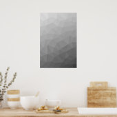 Grijze Gradiënt Geometrisch Gaas Patroon Poster (Keuken)