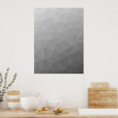 Grijze Gradiënt Geometrisch Gaas Patroon Poster (Keuken)