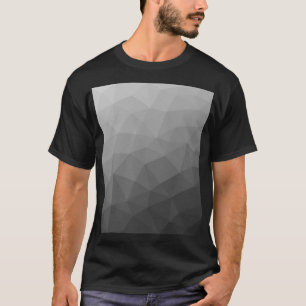 Grijze Gradiënt Geometrisch Gaas Patroon T-shirt