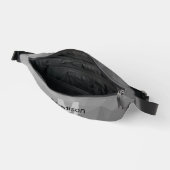 Grijze gradiënt geometrisch maaspatroon Monogram Heuptasje (Open)