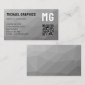 Grijze Gradiënt Geometrisch Mesh Patroon Elegant Visitekaartje (Voorkant / Achterkant)