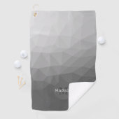 Grijze Gradiënt Geometrisch Mesh Patroon Monogram Golfhanddoek (Insitu)