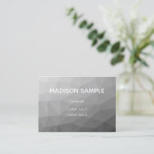 Grijze Gradiënt Geometrisch Mesh Patroon Monogram Visitekaartje (Staand voorkant)