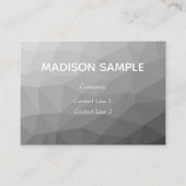Grijze Gradiënt Geometrisch Mesh Patroon Monogram Visitekaartje (Voorkant)