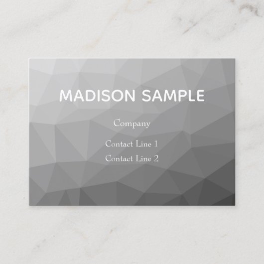 Grijze Gradiënt Geometrisch Mesh Patroon Monogram Visitekaartje (Voorkant)