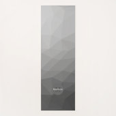 Grijze Gradiënt Geometrisch Mesh Patroon Monogram Yogamat (Voorkant)