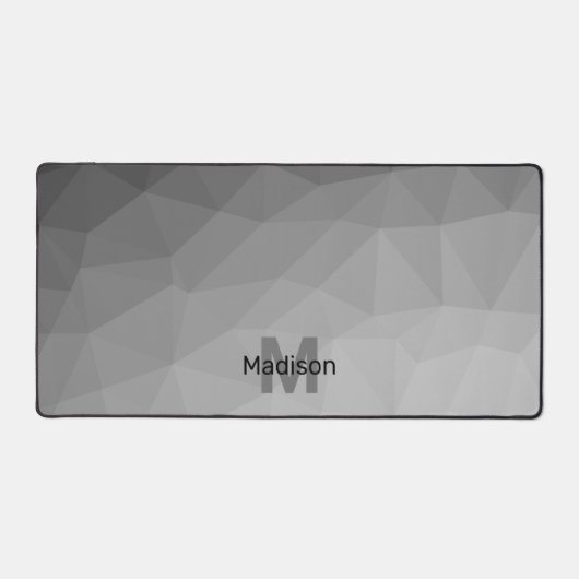 Grijze gradiënt Geometrische maaspatronen Monogram Bureaumat (Voorkant)