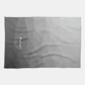 Grijze gradiënt Geometrische maaspatronen Monogram Theedoek (Horizontaal)