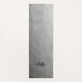 Grijze gradiënt Geometrische maaspatronen Monogram Yogamat (Voorkant)