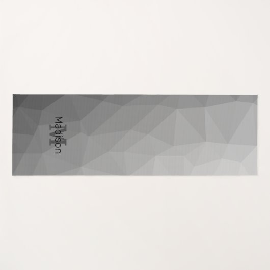 Grijze gradiënt Geometrische maaspatronen Monogram Yogamat (Voorkant (horizontaal))