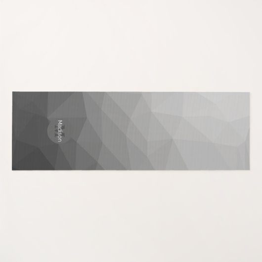 Grijze gradiënt Geometrische maaspatronen Monogram Yogamat (Voorkant (horizontaal))