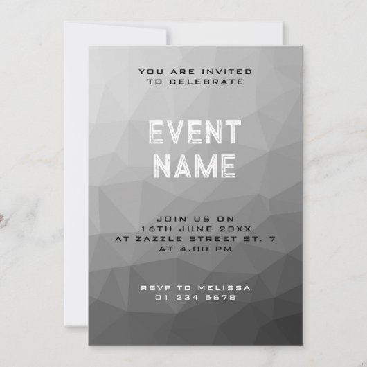 Grijze gradiënt Geometrische maaspatroon Kaart (Voorkant)